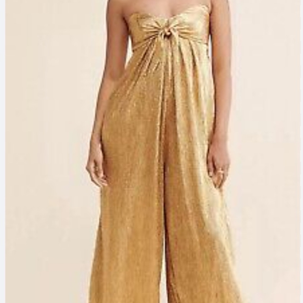 Gold Strapless Jumpsuit